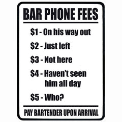 Bar Phone Fees